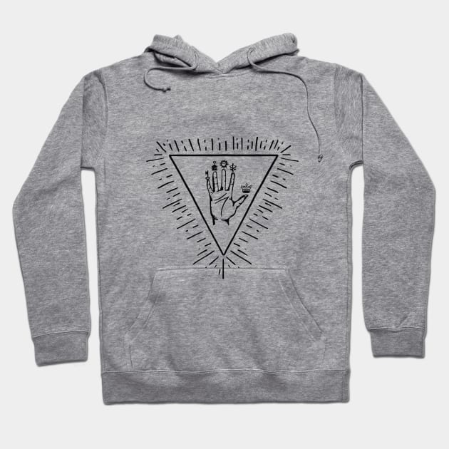 Alchemist The Hand of Philosophy Graphic Symbolism Hoodie by UNDERGROUNDROOTS